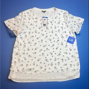 NWT Hilary Radley Black and White Patterned Top Women’s M & L